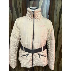Vintage Baby Phat belted cream nylon puffer. Size XL. Read Description.